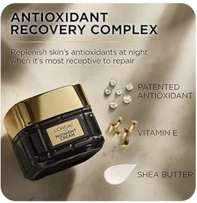 Crema de medianoche L'Oreal Paris Age Perfect Cell Renewal, antioxidantes, 1,7 OZ Foto 3 de 3