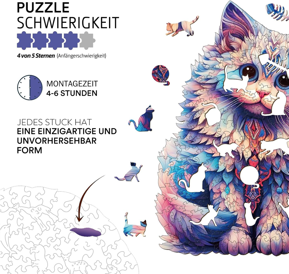 Blumuze Puzzle in legno per adulti, conigli, casetta | FindTheDeal