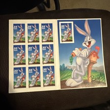 Bugs Bunny Looney Tunes 32 Cent Stamps 1997*** Full Sheet of 10 Stamps