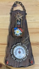 VINTAGE Thermometer Kuhglocke Schlüsselanhänger Schweizer Wandbehang KITSCH