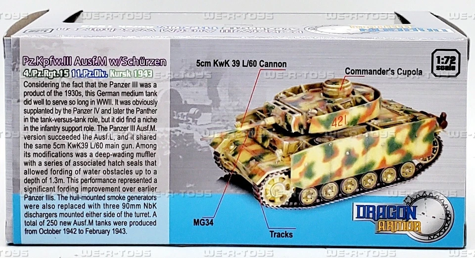 Pz.Kpfw.III Ausf.M with Schurzen 4./Pz.Rgt. 15 11.Pz.Div. Kursk 1943 Vehicle - Image 3 of 4