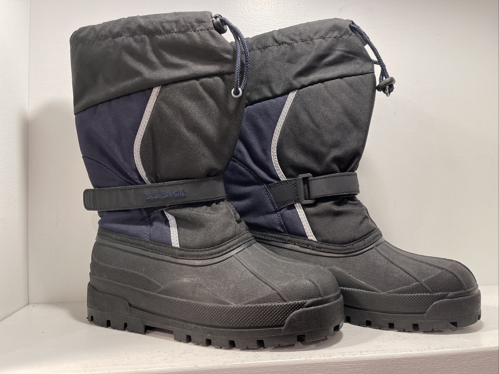 L.L. Bean Boots Kids Size 6 Youth Northwoods  Winter Snow with Liners Blue/Black