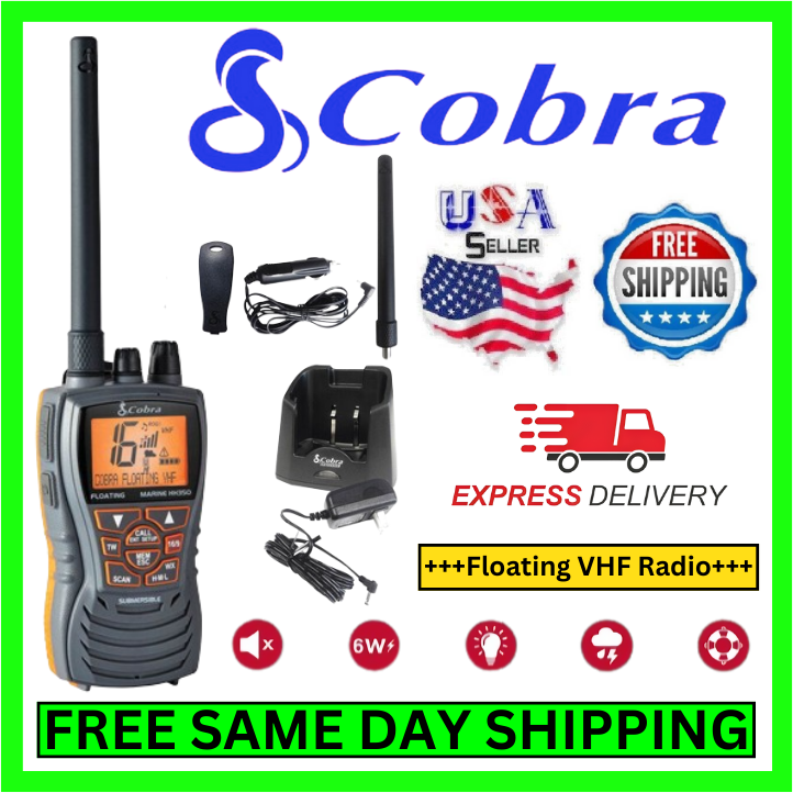 Cobra MR HH350 FLT VHF Marine Radio Handheld Waterproof Floating NOAA