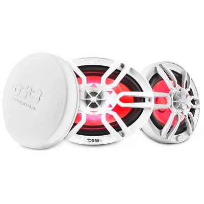 DS18 NXL-69/WH Hydro 6X9 2 Way Marine Speakers RGB LED Lights 375W Max
