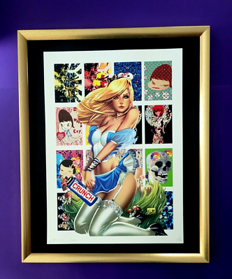 #ad DEATH NYC Hand Signed LARGE Print COA Framed 16x20in Anime Japanese Pop Art % $275.00
