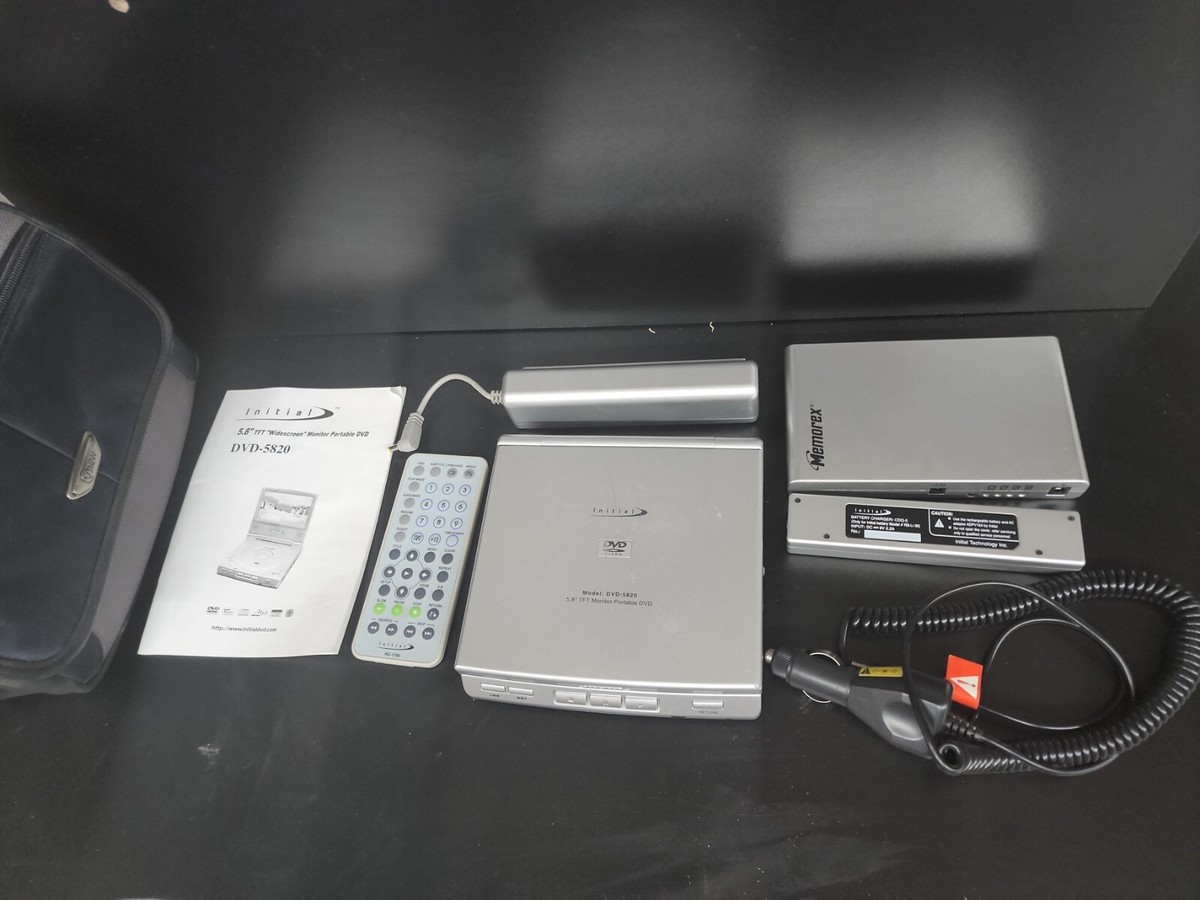 Initial Portable DVD Player #5820 with car cord and remote