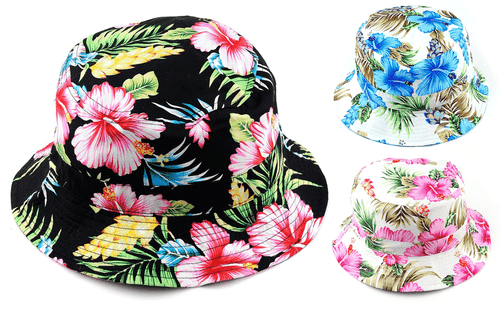 Hawaiian Cute Print Bucket Hat Summer Travel Fisherman Cap for Women Men Teens - Picture 1 of 3