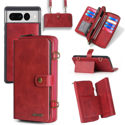 For Google Pixel 9 8 7 Pro 8A 7A 6A Removable Wallet Case Magnetic Leather Cover