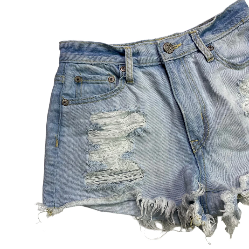 Pantalones Cortos de Jean Aeropostale Aero para Mujer Talla 2 Descarados Corte Envejecido Lavado Ligero Foto 4 de 4