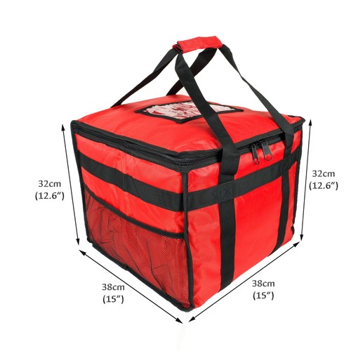 Hot Food Pizza Takeaway Restaurant Delivery Bag Thermal Insulated 38x38x32cm - Picture 10 of 11