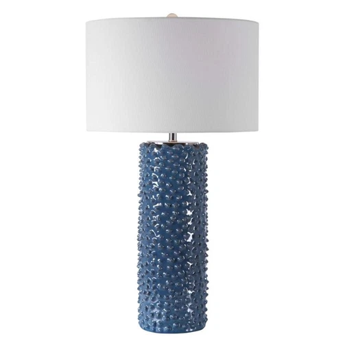 Uttermost Ciji Coastal Ceramic and Fabric Table Lamp in Deep Indigo Blue - Picture 1 of 8