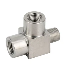 304 Stainless Steel Pipe Fitting straight Tee NPT 1/4"  Male x Two Female N898