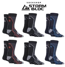 Men's Boot Socks Technical Cushioned w/ Arch Support 4 Pairs SOCKSHOP Storm Bloc