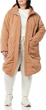 Women's Water-repellent Mid-length Quilted Hooded Coat Size M / Uk 10