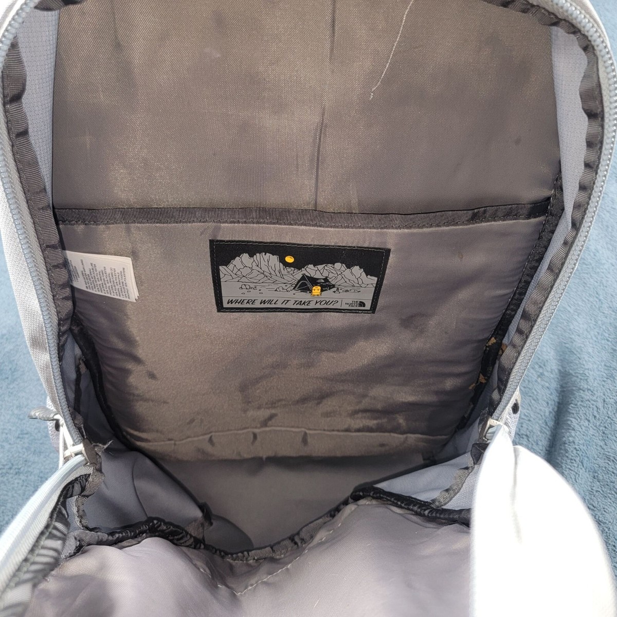 The North Face Connector Backpack Silver Gray Laptop Hiking School Thick Padding The North Face Connector Backpack Silver Gray Laptop Hiking  main image 2