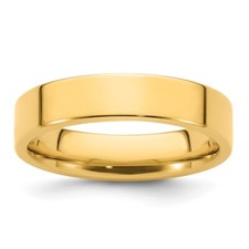 14k Yellow Gold 5mm Flat Comfort Fit Wedding Band Ring Size 10 for Men 7.03g