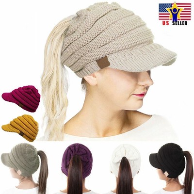 ponytail ski hat
