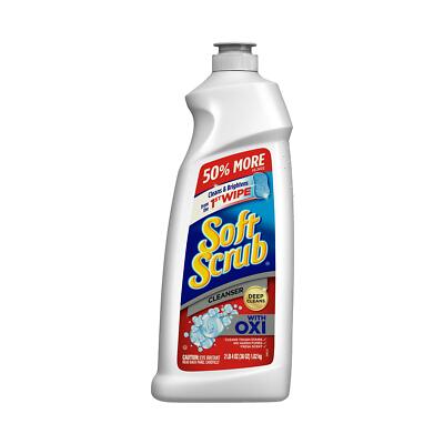 Soft Scrub Multi-Purpose Kitchen and Bathroom Cleanser with Oxi, 36 Ounce