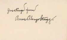 Amos Alonzo Stagg-RARE Vintage Signed Card