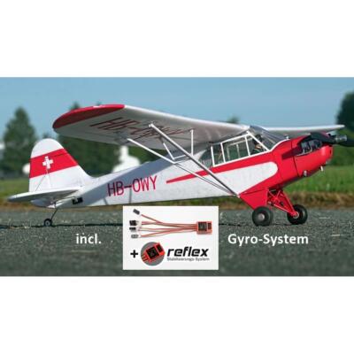 FMS Piper J3 Cub V3 PNP incl. Schwimmer - 140 cm - Combo mit Reflex Gyro System