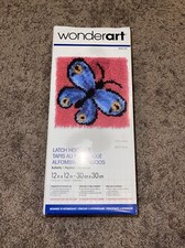 Wonderart Latch Hook Kit 12"X12" Butterfly 057355369207 NEW In Original Box