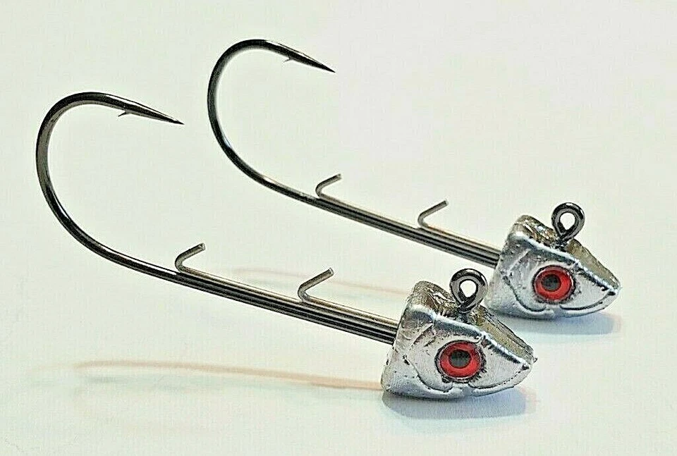 10 Pack - Unpainted Swimbait Jig Heads with 3D Eyes (1/4 to 3/4oz) - Image 2 of 4