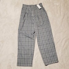 Urban Outfitters Plaid Pants Womens Size M Pleated Straight High Rise NWT $59