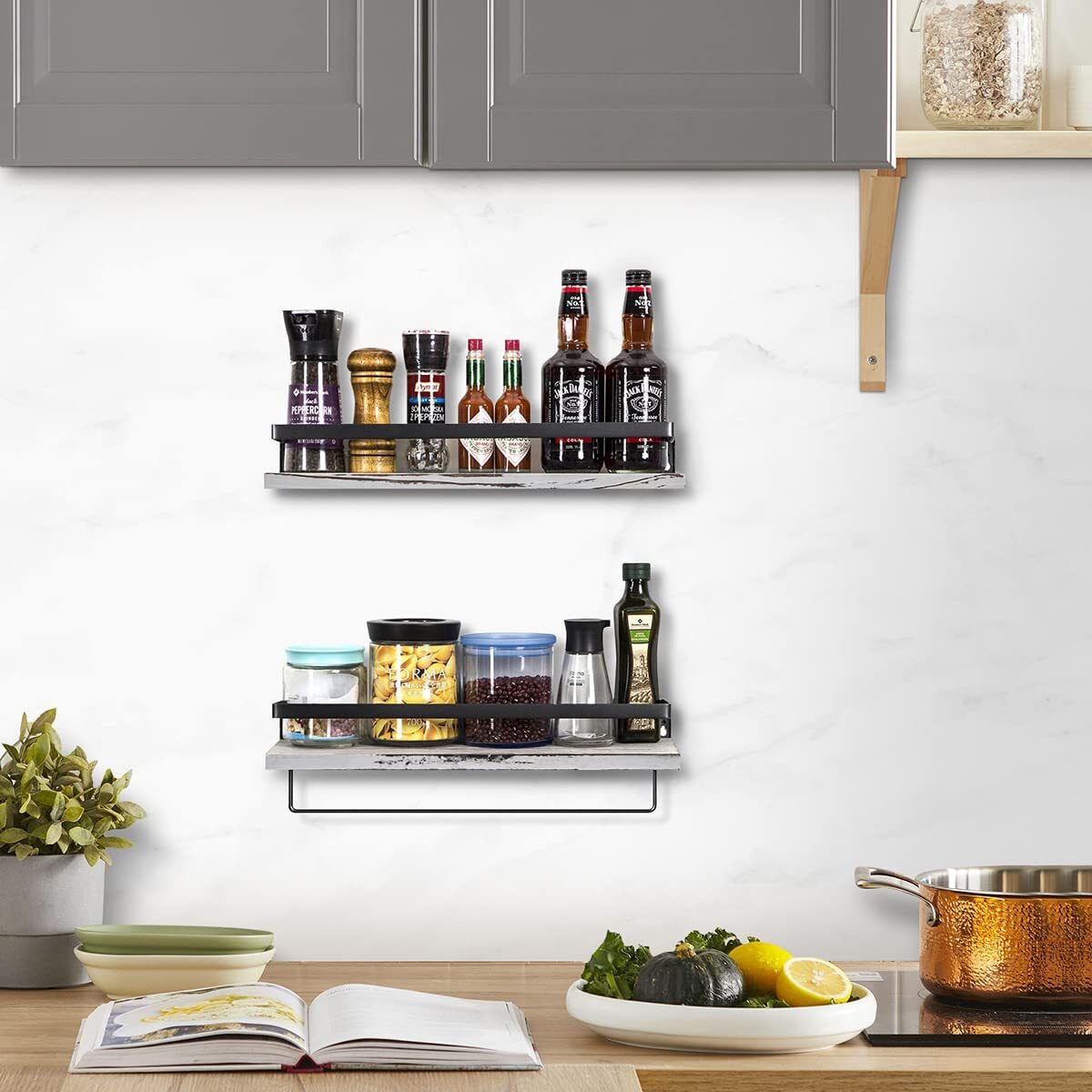 SODUKU Floating Shelves Wall Mounted Storage Shelves for Kitchen