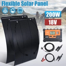 200W Flexible Solar Panel Kits Mono 24V Power For Camping Home RV Battery Charge