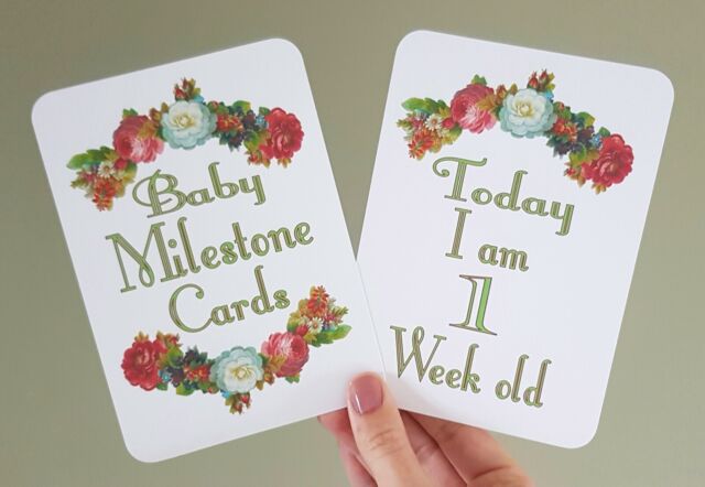 Vintage Baby Floral Milestone cards x20 special Moments photo Props handmade