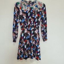 Sandro Paris Indar Smoked Flag-Print Dress Multicolor Size 36