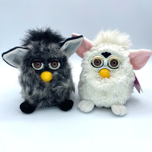 Vintage Furby 1998 Tiger Electronics - Mink & Snowball Pair **NOT WORKING**