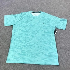 Spyder Rash Guard Shirt Mens Large Teal Quick Dry UPF 30+ Wicking Surf Swim