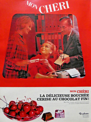PRESSEWERBUNG 1963 LECKERER BISSEN MEIN LIEBER SCHOKOLADENKIRSCHE FEIN SULCEA
