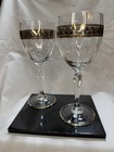 Pair of vintage Italian Louis XVI wine goblets with silver band — photo 4