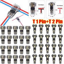 40PCS T-Tap Type 1 Pin 2 Pin Wire Connectors 22-18 AWG Quick Splice Low Voltage