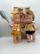 MTB-Vintage Ideal Hanna-Barbera Flintstones Pebbles & Bam Bam Doll 1960s W/Box