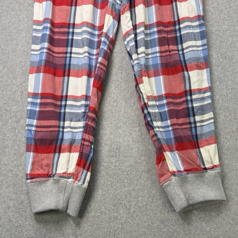 Pantalones de salón Aerie de franela a cuadros para mujer rojo azul gris talla pequeña Foto 3 de 4