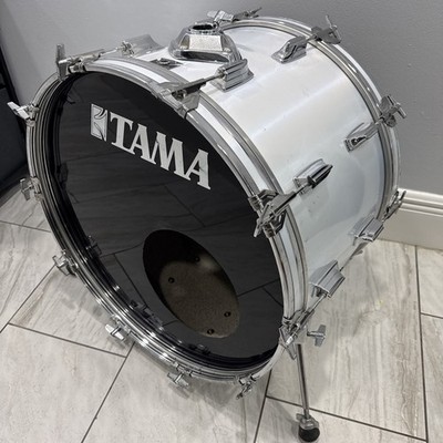 EARLY 80's TAMA IMPERIALSTAR 22 X 14 BASS DRUM METALLIC WHITE