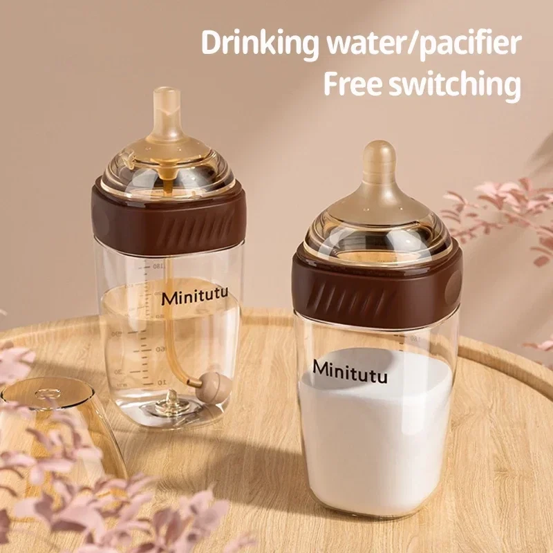 160/240ML Glass Baby Bottle Anti-Colic BPA Free Newborn Feeding Bottle Infant