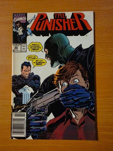 The Punisher #42 Newsstand MARK JEWELER Variant ~ NEAR MINT NM ~ 1990 Marvel