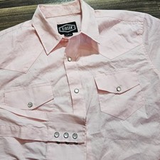 Gibson Trading Company Men's Pearl Snap Western Shirt Medium Light Pink