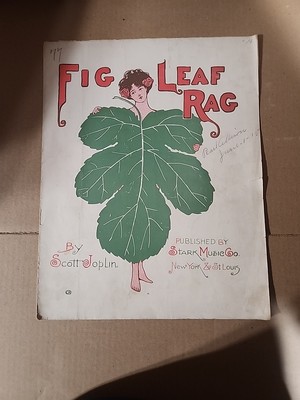 1908 Scott Joplin Fig Leaf Rag Vintage Sheet Music   Rare First Edition Stark Co