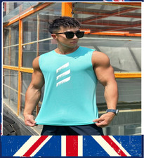 Mens Running Gym Sleeveless Vest Tank Top Quick Drying Sports Muscle T-Shirt Top