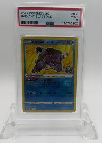 2022 Pokemon GO Radiant Blastoise 018/078 PSA 9 Mint
