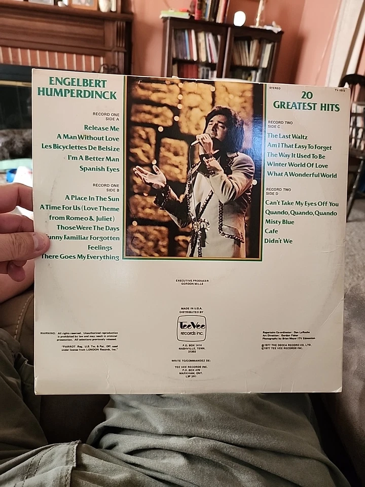 Engelbert Humperdinck 20 Greatest Hits 1977 2xLP TV 1073 Parrot Records EX - Image 2 of 4