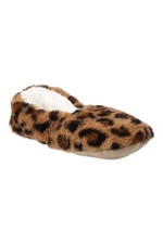 Cozy Soft Women's Faux Fur Ballerina Slipper Sock Leopard