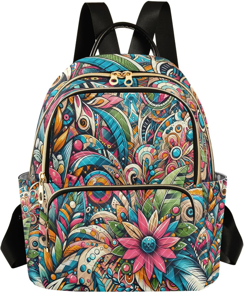 Indian Sun and Moon Star Mini Backpack Purse for Women  display picture 2