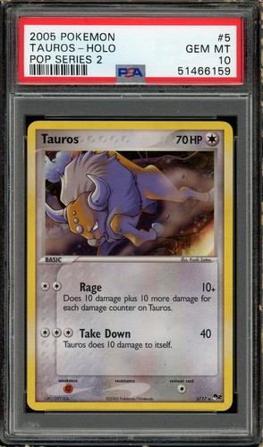 Pokemon 2006 POP Series 2 Tauros Holo 5/17 PSA 10 GEM MINT Rare
