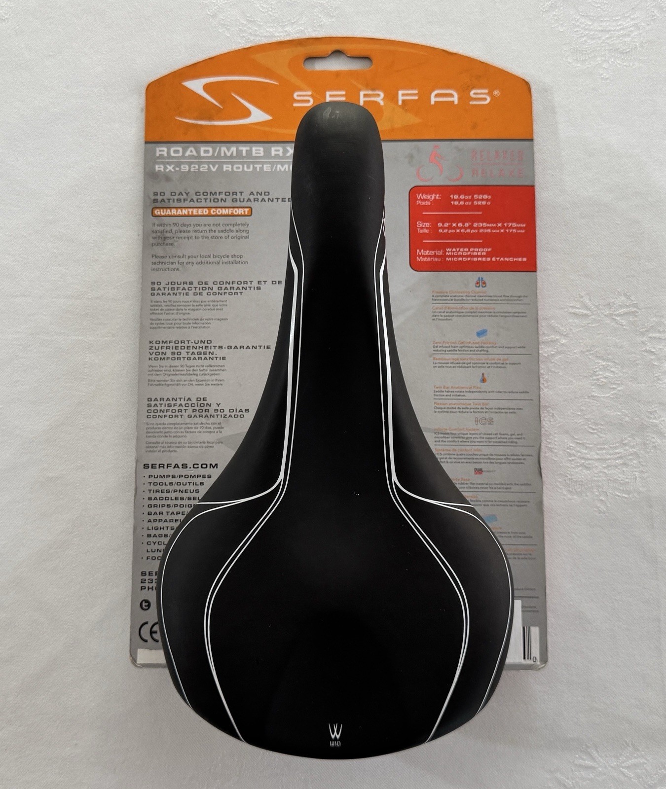 Serfas RX Women's Bicycle Saddle - RX-922W Vinyl Comfort Bike Seat - NWT 